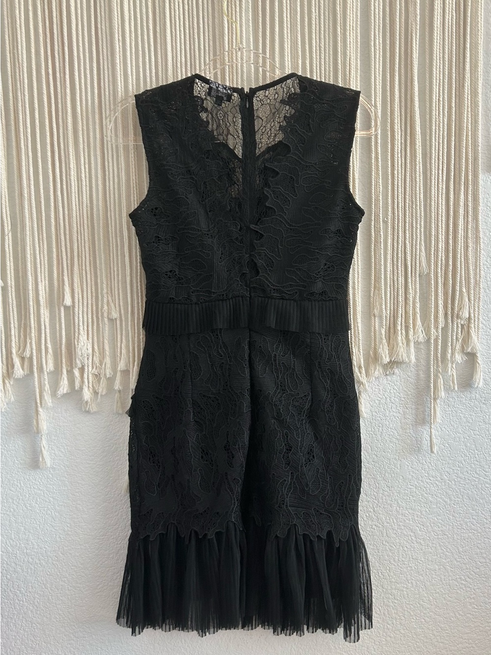 Bardot Black Lace Pleated Mini Dress - Picture 10 of 13